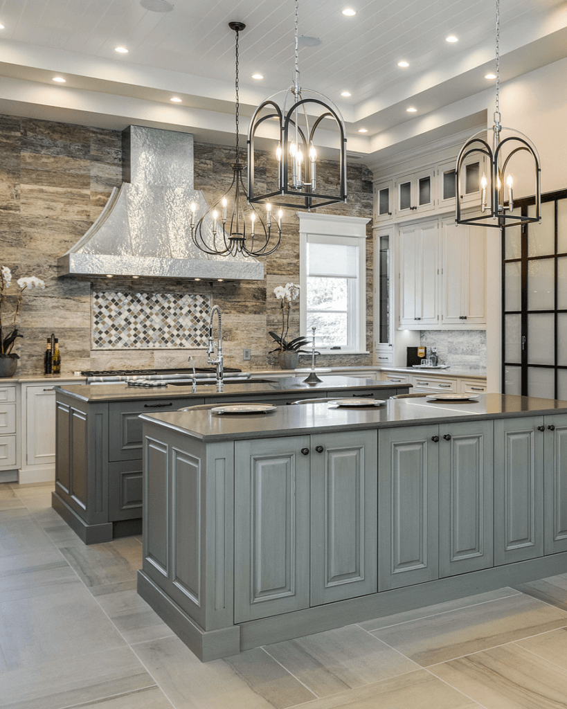 Luxury kitchen with ornate decor and sophisticated cabinetry