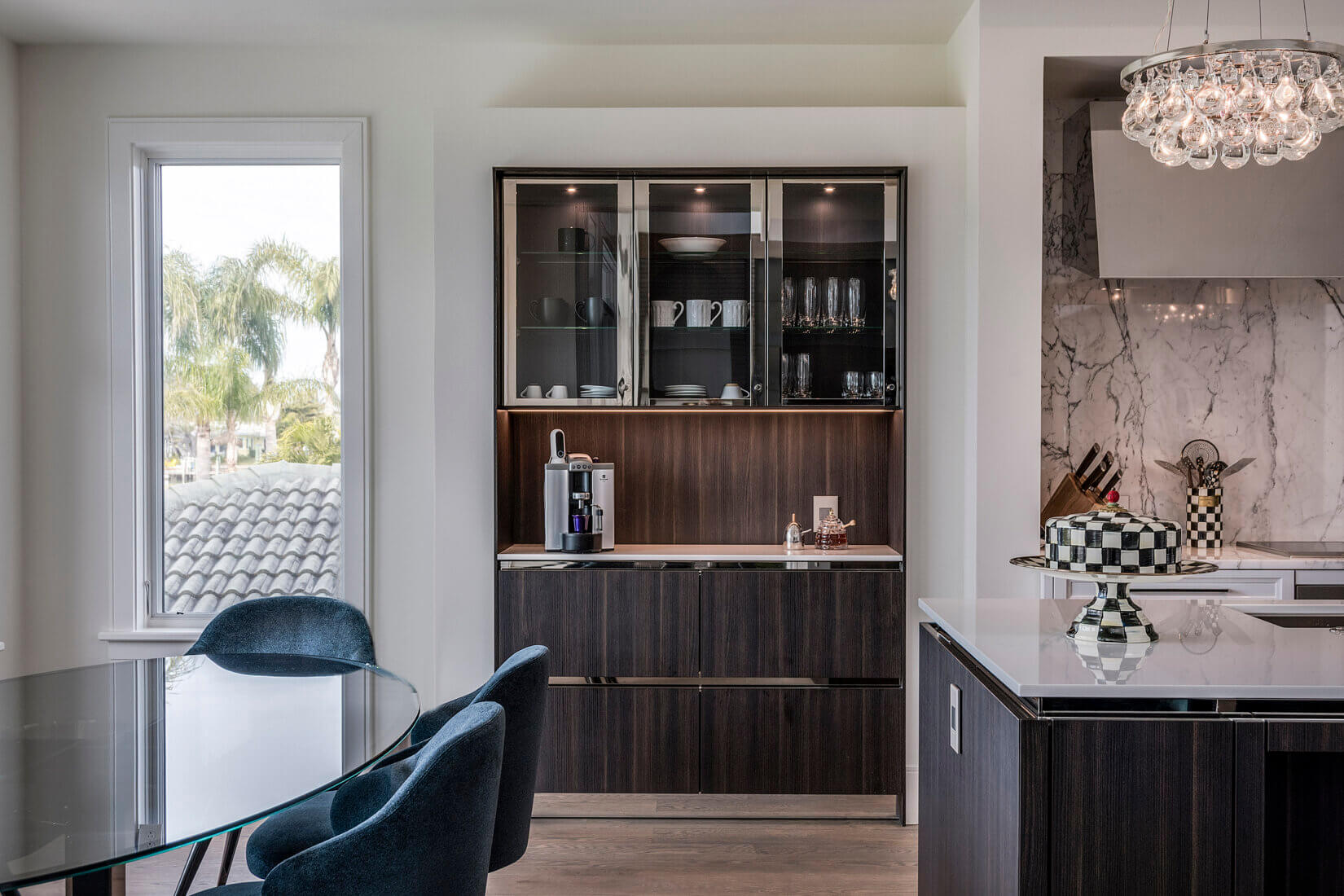 Luxury kitchen with built-in coffee bar